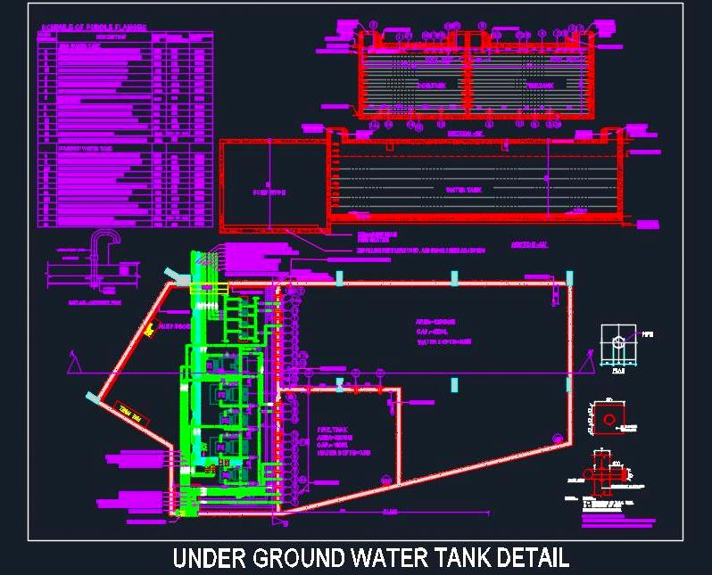 Underground Water Tank DWG- Detailed Design for Township Projects